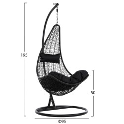 ΚΡΕΜΑΣΤΗ ΠΟΛΥΘΡΟΝΑ ΦΩΛΙΑ MILLIE HM5996.02 ΜΕΤΑΛΛΟ-ΣΥΝΘ.RATTAN ΜΑΥΡΟ Φ95x195Υεκ. ΚΡΕΜΑΣΤΗ ΠΟΛΥΘΡΟΝΑ ΦΩΛΙΑ MILLIE HM5996.02 ΜΕΤΑΛΛΟ-ΣΥΝΘ.RATTAN ΜΑΥΡΟ Φ95x195Υεκ.
