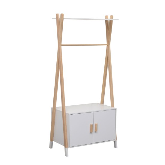 ΚΡΕΜΑΣΤΡΑ ΠΑΙΔΙΚH ΜΕ ΝΤΟΥΛΑΠΙ PASCHAL HM2495.03 ΜΕΛΑΜΙΝΗ-ΞΥΛΟ ΠΕΥΚΟΥ 76x44x170Υεκ