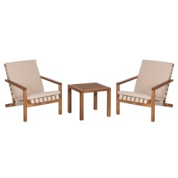 LOUNGE ΣΕΤ ΕΞ.ΧΩΡΟΥ 3ΤΜΧ DAME HM10982 ΞΥΛΟ ΑΚΑΚΙΑΣ--ΣΧΟΙΝΙ STRAP & ΜΑΞΙΛΑΡΙΑ ΣΕ ΜΠΕΖ