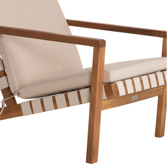 LOUNGE ΣΕΤ ΕΞ.ΧΩΡΟΥ 3ΤΜΧ DAME HM10982 ΞΥΛΟ ΑΚΑΚΙΑΣ--ΣΧΟΙΝΙ STRAP & ΜΑΞΙΛΑΡΙΑ ΣΕ ΜΠΕΖ