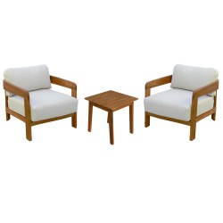 LOUNGE ΣΕΤ SOLARA HM10892 ΤΡΑΠΕΖΑΚΙ & 2 ΠΟΛΥΘΡΟΝΕΣ--ΞΥΛΟ ΑΚΑΚΙΑΣ--ΕΚΡΟΥ ΜΑΞΙΛΑΡΙΑ