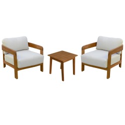 LOUNGE ΣΕΤ SOLARA HM10892 ΤΡΑΠΕΖΑΚΙ & 2 ΠΟΛΥΘΡΟΝΕΣ--ΞΥΛΟ ΑΚΑΚΙΑΣ--ΕΚΡΟΥ ΜΑΞΙΛΑΡΙΑ