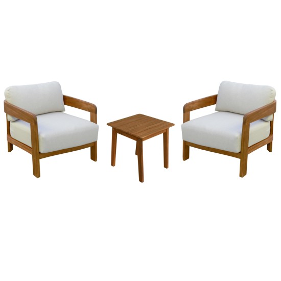 LOUNGE ΣΕΤ SOLARA HM10892 ΤΡΑΠΕΖΑΚΙ & 2 ΠΟΛΥΘΡΟΝΕΣ--ΞΥΛΟ ΑΚΑΚΙΑΣ--ΕΚΡΟΥ ΜΑΞΙΛΑΡΙΑ