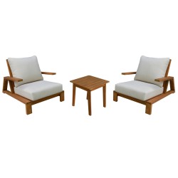 LOUNGE ΣΕΤ MIREX HM10893 ΤΡΑΠΕΖΑΚΙ & 2 ΠΟΛΥΘΡΟΝΕΣ--ΞΥΛΟ ΑΚΑΚΙΑΣ--ΕΚΡΟΥ ΜΑΞΙΛΑΡΙΑ