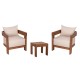 LOUNGE ΣΕΤ KIOTO HM10960 ΤΡΑΠΕΖΑΚΙ & 2 ΠΟΛΥΘΡΟΝΕΣ--ΞΥΛΟ TEAK--ΜΠΕΖ ΜΑΞΙΛΑΡΙΑ