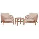 LOUNGE ΣΕΤ SANJI HM21214 ΤΡΑΠΕΖΙ & 2 ΠΟΛΥΘΡΟΝΕΣ--ΞΥΛΟ ΑΚΑΚΙΑΣ-ΑΛΟΥΜΙΝΙΟ-ΣΧΟΙΝΙ