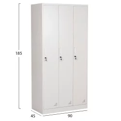 ΜΕΤΑΛΛΙΚΟΣ ΤΡΙΠΛΟΣ ΦΟΡΙΑΜΟΣ ΜΕ ΚΛΕΙΔΑΡΙΕΣ ALTONA HM5634.11 ΓΚΡΙ 90x45x185Υεκ.