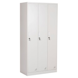 ΜΕΤΑΛΛΙΚΟΣ ΤΡΙΠΛΟΣ ΦΟΡΙΑΜΟΣ ΜΕ ΚΛΕΙΔΑΡΙΕΣ & ΠΟΔΙΑ ALTONA HM21103 ΓΚΡΙ 90x45x195Υεκ.