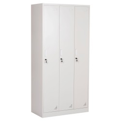 ΜΕΤΑΛΛΙΚΟΣ ΤΡΙΠΛΟΣ ΦΟΡΙΑΜΟΣ ΜΕ ΚΛΕΙΔΑΡΙΕΣ & ΠΟΔΙΑ ALTONA HM21103 ΓΚΡΙ 90x45x195Υεκ.