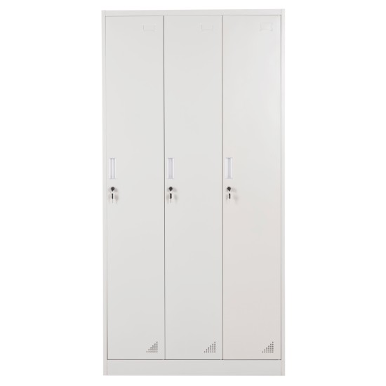 ΜΕΤΑΛΛΙΚΟΣ ΤΡΙΠΛΟΣ ΦΟΡΙΑΜΟΣ ΜΕ ΚΛΕΙΔΑΡΙΕΣ ALTONA HM5634.11 ΓΚΡΙ 90x45x185Υεκ.