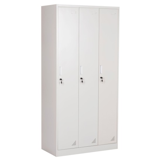 ΜΕΤΑΛΛΙΚΟΣ ΤΡΙΠΛΟΣ ΦΟΡΙΑΜΟΣ ΜΕ ΚΛΕΙΔΑΡΙΕΣ & ΠΟΔΙΑ ALTONA HM21103 ΓΚΡΙ 90x45x195Υεκ.