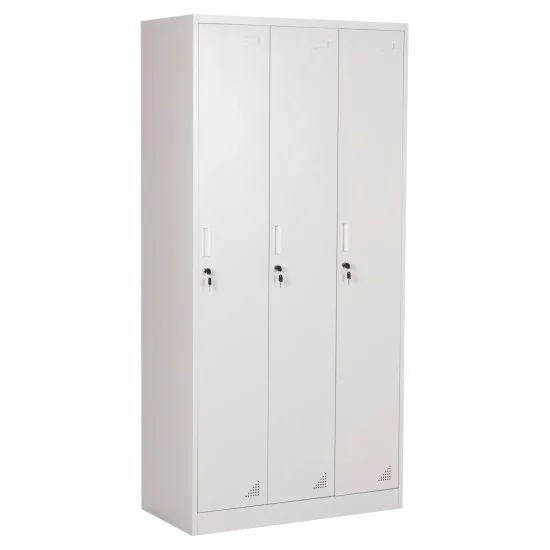 ΜΕΤΑΛΛΙΚΟΣ ΤΡΙΠΛΟΣ ΦΟΡΙΑΜΟΣ ΜΕ ΚΛΕΙΔΑΡΙΕΣ & ΠΟΔΙΑ ALTONA HM21103 ΓΚΡΙ 90x45x195Υεκ.