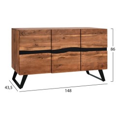 ΜΠΟΥΦΕΣ ALICIA ΑΠΟ ΜΑΣΙΦ ΞΥΛΟ ΑΚΑΚΙΑΣ ΦΥΣΙΚΟ HM8173.11 148x43x86Υ εκ.