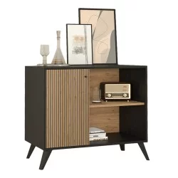 ΜΠΟΥΦΕΣ-ΚΟΝΣΟΛΑ ΜΕΛΑΜΙΝΗΣ KRUDEN HM9442.11 ΜΑΥΡΟ-ΦΥΣΙΚΟ 100x40x78.5Υεκ.