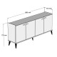 ΜΠΟΥΦΕΣ ΜΕΛΑΜΙΝΗΣ HM9045.01 NATURAL WOOD - ΜΑΥΡΟ ΜΑΡΜΑΡΟ 180x41x77,8Y εκ.