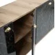 ΜΠΟΥΦΕΣ ΜΕΛΑΜΙΝΗΣ HM9045.01 NATURAL WOOD - ΜΑΥΡΟ ΜΑΡΜΑΡΟ 180x41x77,8Y εκ.