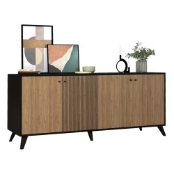 ΜΠΟΥΦΕΣ ΜΕΛΑΜΙΝΗΣ KRUDEN HM9446.11 ΜΑΥΡΟ-ΦΥΣΙΚΟ 180x40x78.6Υεκ.