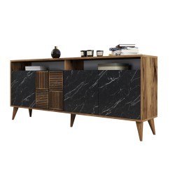 ΜΠΟΥΦΕΣ ΜΕΛΑΜΙΝΗΣ ΚΑΡΥΔΙ ΜΕ ΟΨΗ ΜΑΥΡΟΥ ΜΑΡΜΑΡΟΥ HM9506.02  160x35x78Υ εκ.