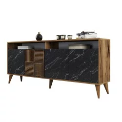 ΜΠΟΥΦΕΣ ΜΕΛΑΜΙΝΗΣ ΚΑΡΥΔΙ ΜΕ ΟΨΗ ΜΑΥΡΟΥ ΜΑΡΜΑΡΟΥ HM9506.02  160x35x78Υ εκ.