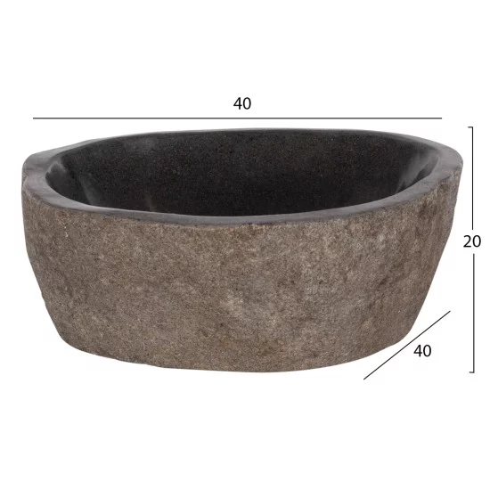ΝΙΠΤΗΡΑΣ STONE SINK ΛΑΞΕΥΜΕΝΗ ΠΕΤΡΑ ΓΚΡΙ ΑΠΟΧΡΩΣΗ HM4193 55x44x16Υ εκ.
