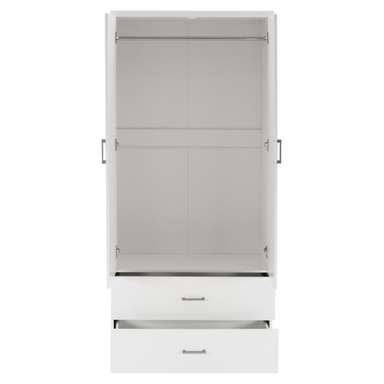 ΝΤΟΥΛΑΠΑ 2ΦΥΛΛΗ REINA ME 2 ΣΥΡΤΑΡΙΑ HM338.05 ΛΕΥΚΗ 80Χ42,5Χ180,5Υ εκ.