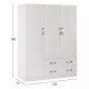 ΝΤΟΥΛΑΠΑ 3ΦΥΛΛΗ CARLY HM384.05 ΜΕ ΔΥΟ ΣΥΡΤΑΡΙΑ ΛΕΥΚΗ 150X55Χ180Υεκ. ΝΤΟΥΛΑΠΑ 3ΦΥΛΛΗ CARLY HM384.05 ΜΕ ΔΥΟ ΣΥΡΤΑΡΙΑ ΛΕΥΚΗ 150X55Χ180Υεκ.