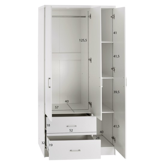 ΝΤΟΥΛΑΠΑ 3ΦΥΛΛΗ ME 2 ΣΥΡΤΑΡΙΑ CAESAR HM340.05 ΛΕΥΚΗ 89x42,5x181 εκ. ΝΤΟΥΛΑΠΑ 3ΦΥΛΛΗ ME 2 ΣΥΡΤΑΡΙΑ CAESAR HM340.05 ΛΕΥΚΗ 89x42,5x181 εκ.