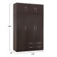 ΝΤΟΥΛΑΠΑ 3ΦΥΛΛΗ ΜΕ ΠΑΤΑΡΙ CARLY HM10891.01 ΜΕΛΑΜΙΝΗ ΣΕ ZEBRANO 150X55Χ240Υεκ.
