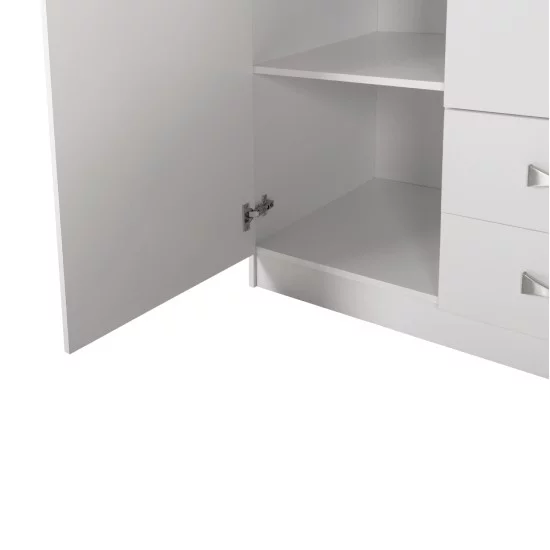 ΝΤΟΥΛΑΠΑ 3ΦΥΛΛΗ ΜΕ ΠΑΤΑΡΙ CARLY HM10891.05 ΜΕΛΑΜΙΝΗ ΣΕ ΛΕΥΚΟ 150X55Χ240Υεκ.