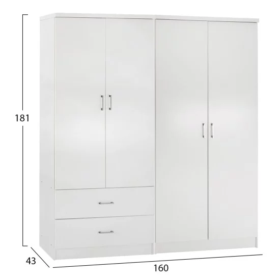 ΝΤΟΥΛΑΠΑ 4-ΦΥΛΛΗ ΜΕ 2 ΣΥΡΤΑΡΙΑ JENNA HM11351.05 ΜΕΛΑΜΙΝΗ ΣΕ ΛΕΥΚΟ 160x43x181Υ