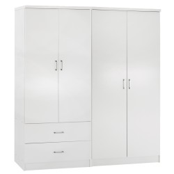 ΝΤΟΥΛΑΠΑ 4-ΦΥΛΛΗ ΜΕ 2 ΣΥΡΤΑΡΙΑ JENNA HM11351.05 ΜΕΛΑΜΙΝΗ ΣΕ ΛΕΥΚΟ 160x43x181Υ