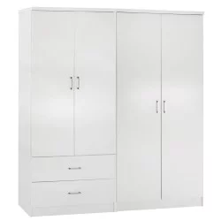ΝΤΟΥΛΑΠΑ 4-ΦΥΛΛΗ ΜΕ 2 ΣΥΡΤΑΡΙΑ JENNA HM11351.05 ΜΕΛΑΜΙΝΗ ΣΕ ΛΕΥΚΟ 160x43x181Υ