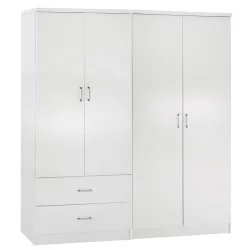 ΝΤΟΥΛΑΠΑ 4-ΦΥΛΛΗ ΜΕ 2 ΣΥΡΤΑΡΙΑ JENNA HM11351.05 ΜΕΛΑΜΙΝΗ ΣΕ ΛΕΥΚΟ 160x43x181Υ