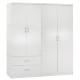 ΝΤΟΥΛΑΠΑ 4-ΦΥΛΛΗ ΜΕ 2 ΣΥΡΤΑΡΙΑ JENNA HM11351.05 ΜΕΛΑΜΙΝΗ ΣΕ ΛΕΥΚΟ 160x43x181Υ
