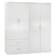 ΝΤΟΥΛΑΠΑ 4-ΦΥΛΛΗ ΜΕ 2 ΣΥΡΤΑΡΙΑ JENNA HM11351.05 ΜΕΛΑΜΙΝΗ ΣΕ ΛΕΥΚΟ 160x43x181Υ
