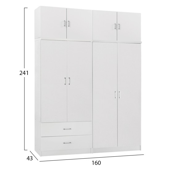 ΝΤΟΥΛΑΠΑ 4-ΦΥΛΛΗ ΜΕ ΠΑΤΑΡΙ & ΣΥΡΤΑΡΙΑ JENNA HM11355.05 ΜΕΛΑΜΙΝΗ ΣΕ ΛΕΥΚΟ 160x43x240Υεκ