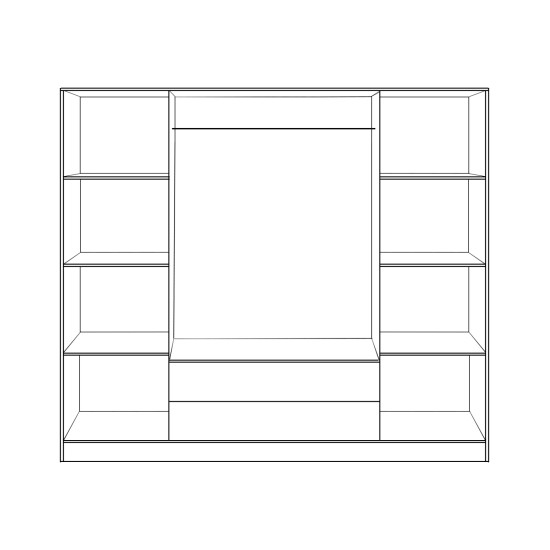 ΝΤΟΥΛΑΠΑ 4ΦΥΛΛΗ ΜΕ 2 ΣΥΡΤΑΡΙΑ AZALEA 200x55.5x180Υ εκ. HM353.01 ZEBRANO