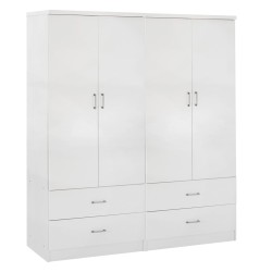 ΝΤΟΥΛΑΠΑ 4ΦΥΛΛΗ REINA ME 4 ΣΥΡΤΑΡΙΑ HM21258 ΜΕΛΑΜΙΝΗ ΣΕ ΛΕΥΚΟ 160x42,5x180,5Υεκ