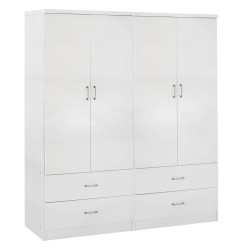 ΝΤΟΥΛΑΠΑ 4ΦΥΛΛΗ REINA ME 4 ΣΥΡΤΑΡΙΑ HM21258 ΜΕΛΑΜΙΝΗ ΣΕ ΛΕΥΚΟ 160x42,5x180,5Υεκ