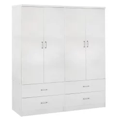 ΝΤΟΥΛΑΠΑ 4ΦΥΛΛΗ REINA ME 4 ΣΥΡΤΑΡΙΑ HM21258 ΜΕΛΑΜΙΝΗ ΣΕ ΛΕΥΚΟ 160x42,5x180,5Υεκ