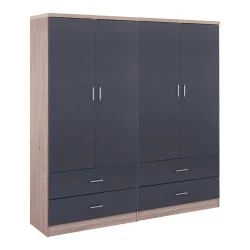 ΝΤΟΥΛΑΠΑ 4ΦΥΛΛΗ REINA ME 4 ΣΥΡΤΑΡΙΑ HM21259 ΜΕΛΑΜΙΝΗ ΓΚΡΙ-SONAMA 160x42x180Υεκ