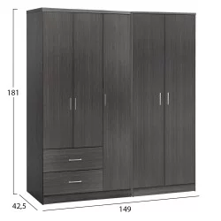 ΝΤΟΥΛΑΠΑ 5ΦΥΛΛΗ CAESAR HM21234.01 ΜΕΛΑΜΙΝΗ ΧΡΩΜΑ ZEBRANO 150x42.5x181Υεκ