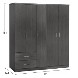 ΝΤΟΥΛΑΠΑ 5ΦΥΛΛΗ CAESAR HM21234.01 ΜΕΛΑΜΙΝΗ ΧΡΩΜΑ ZEBRANO 150x42.5x181Υεκ