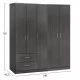 ΝΤΟΥΛΑΠΑ 5ΦΥΛΛΗ CAESAR HM21234.01 ΜΕΛΑΜΙΝΗ ΧΡΩΜΑ ZEBRANO 150x42.5x181Υεκ