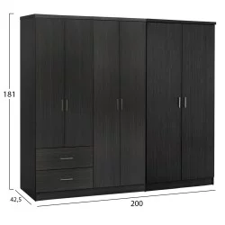 ΝΤΟΥΛΑΠΑ 6ΦΥΛΛΗ BLAKELY HM21235.01 ΜΕΛΑΜΙΝΗ ΧΡΩΜΑ ZEBRANO 201x43x181Υεκ