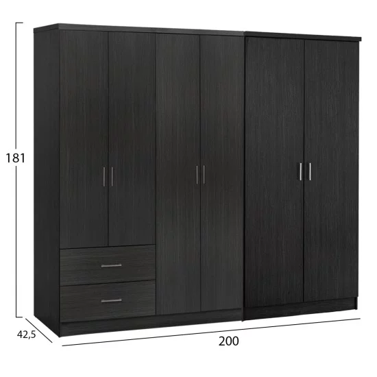 ΝΤΟΥΛΑΠΑ 6ΦΥΛΛΗ BLAKELY HM21235.01 ΜΕΛΑΜΙΝΗ ΧΡΩΜΑ ZEBRANO 201x43x181Υεκ