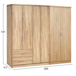 ΝΤΟΥΛΑΠΑ 6ΦΥΛΛΗ BLAKELY HM21235.02 ΜΕΛΑΜΙΝΗ ΧΡΩΜΑ SONAMA 201x43x181Υεκ