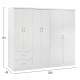 ΝΤΟΥΛΑΠΑ 6ΦΥΛΛΗ BLAKELY HM21235.05 ΜΕΛΑΜΙΝΗ ΧΡΩΜΑ ΛΕΥΚΟ 201x43x181Υεκ
