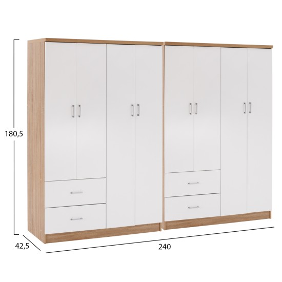 ΝΤΟΥΛΑΠΑ 8ΦΥΛΛΗ BRIANA HM21237.02 ΜΕΛΑΜΙΝΗ SONAMA & ΛΕΥΚΟ 241x42,5Χ180,5Υεκ.