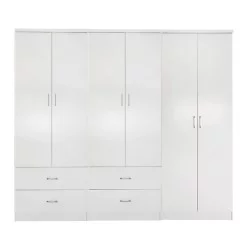 ΝΤΟΥΛΑΠΑ REINA HM21062.05 6ΦΥΛΛΗ ME 4 ΣΥΡΤΑΡΙΑ-ΜΕΛΑΜΙΝΗ ΣΕ ΛΕΥΚΟ 240x43x181Υεκ.